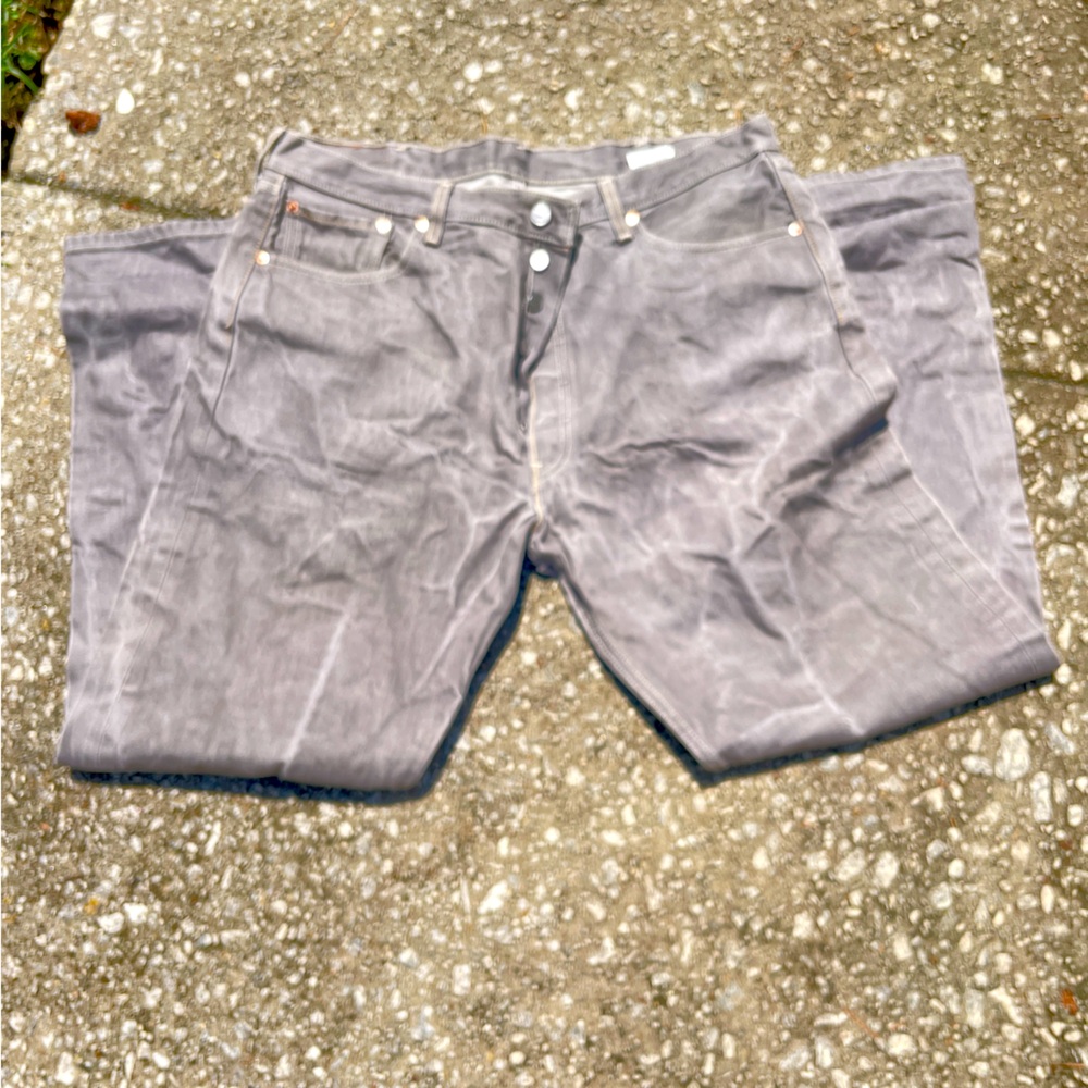 Vintage Levi's 501 Button Fly Straight Leg grey  Denim Jeans 40x34